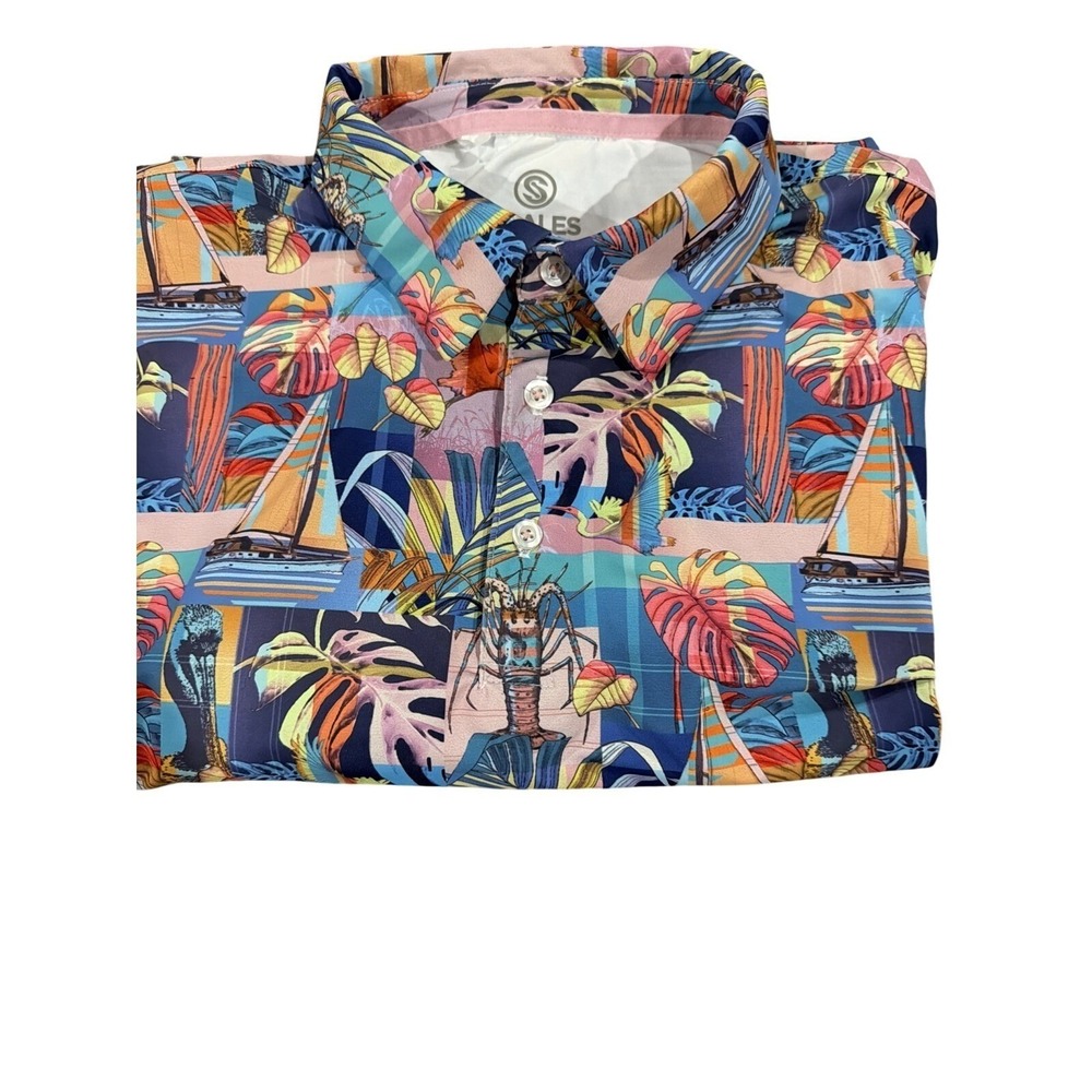 Scales Gear Fla Living Polo Shirt Mens Xl Offshore Clubhouse Collection Golf